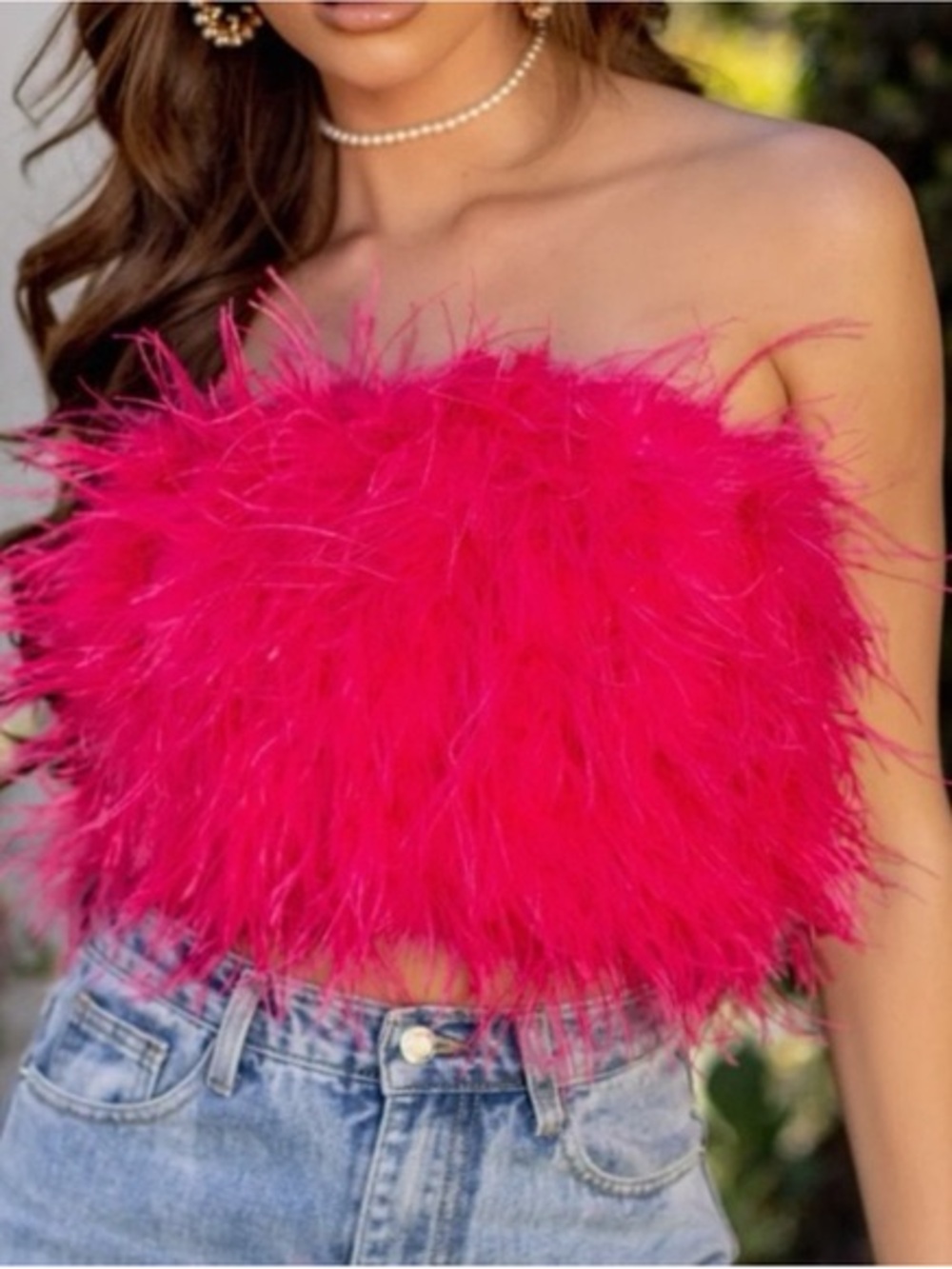 ALTAR’D STATE Frannie feather tube top✨